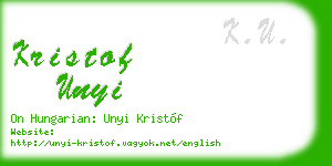 kristof unyi business card