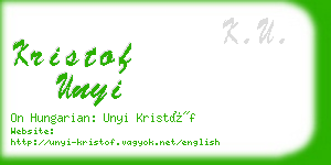 kristof unyi business card